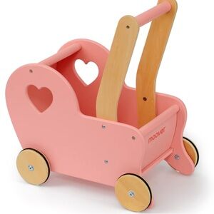 Pink Wooden Doll Pram